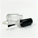 5ml round glass nail polish bottle with matching cap and nail polish brush components