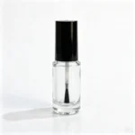 5ml runde Nagellackflasche aus Glas mit schwarzer Kappe und Pinsel