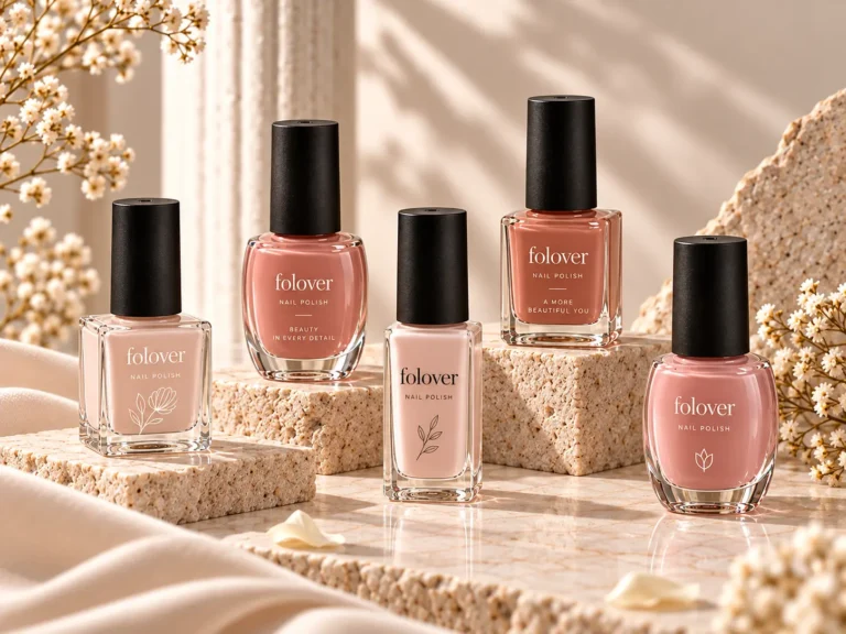 Classic 10ml and 15ml glass nail polish bottles with brush caps BY FOLOVER PACK