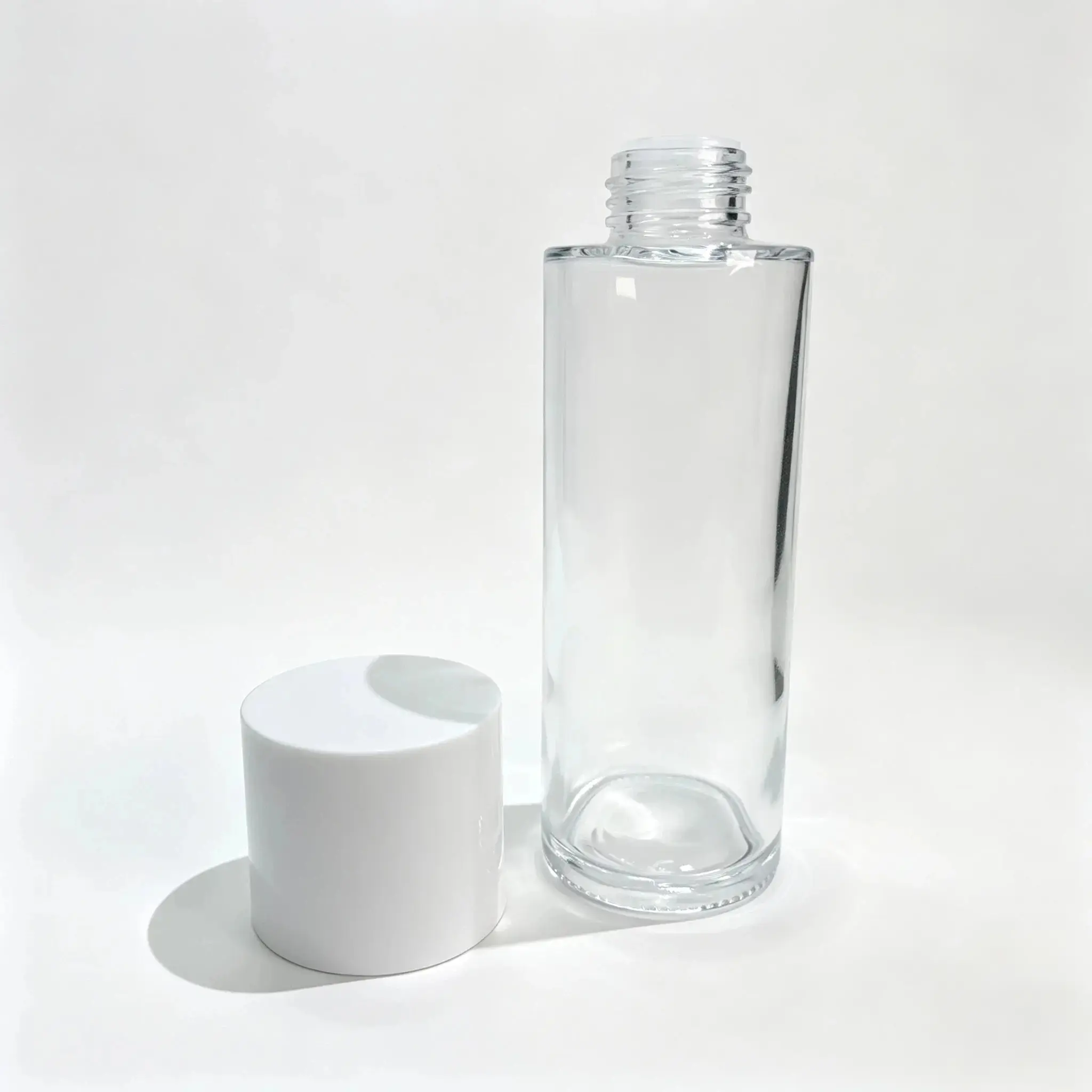 Finished 100ml custom glass toner bottle FP-2 sample developed from technical drawing