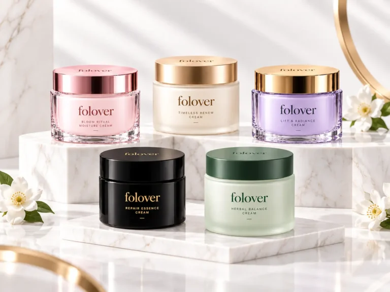 Glass cream jars for face cream, moisturizer and daily skincare packaging BY FOLOVER PACK