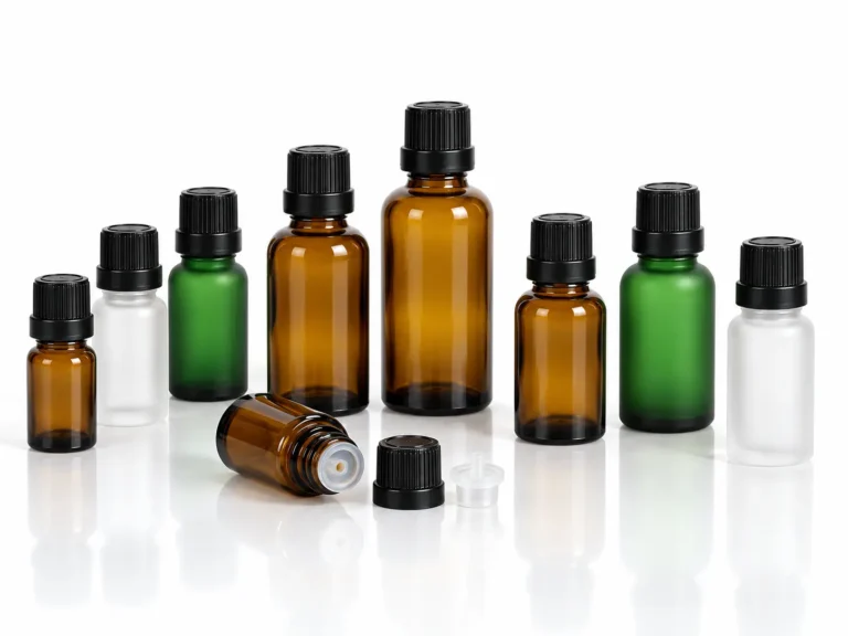 Custom glass Euro dropper bottles for essential oils and concentrated liquid packaging