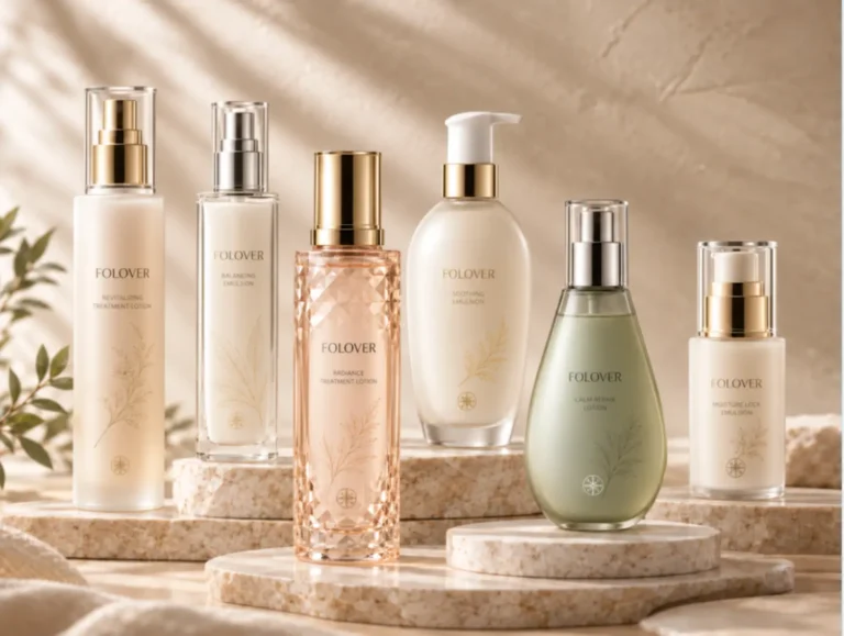 Glass lotion pump bottles in larger capacities for body lotion, hand care and body care packaging